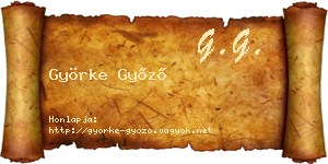 Györke Győző névjegykártya
