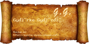 Györke Győző névjegykártya